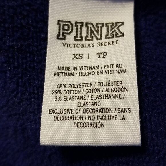 "Pink " Victoria Secret Hoodie Sweatshirt Jacket with Gold Lettering XS - Picture 7 of 9